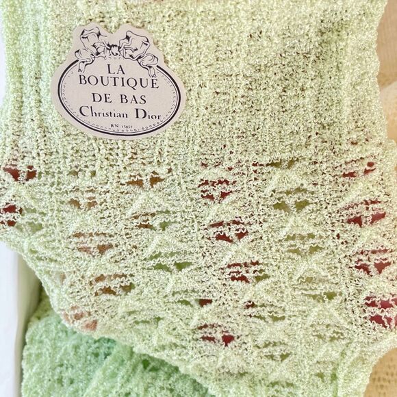 Two Pairs Of Vintage Christian Dior Textured Stockings Dior Sport Chevron New In - Picture 5 of 16